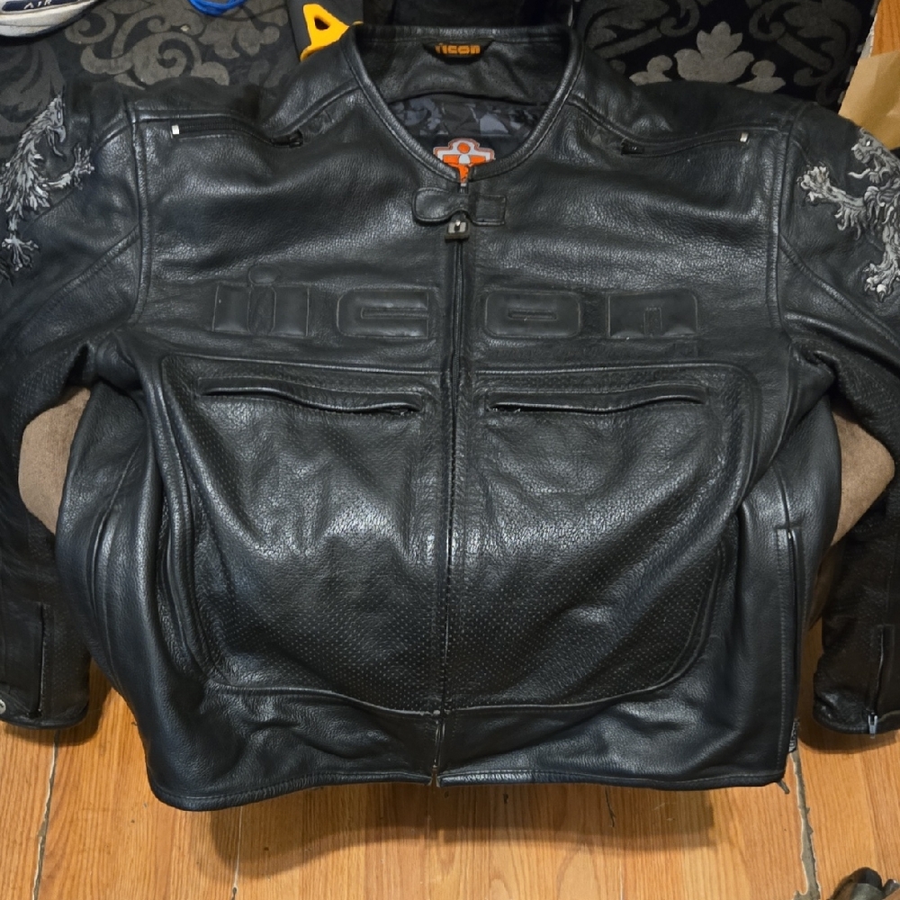 ICON Black Textured Leather Jacket